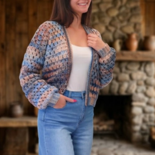 Granny Stitch Crochet Cardigan Pattern (PDF)