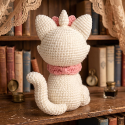 Pink Bow Crochet Kitten Pattern (PDF)
