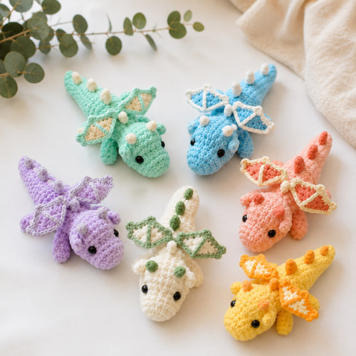 Plush Baby Dragon Crochet Toy Pattern (PDF)