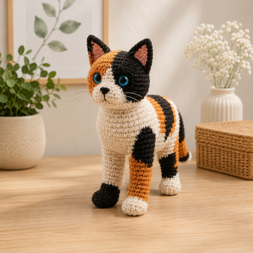 Realistic Calico Cat Crochet Pattern PDF