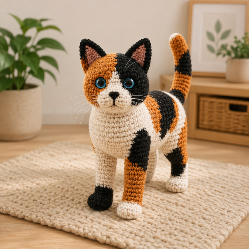 Realistic Calico Cat Crochet Pattern PDF