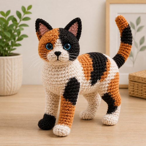 Realistic Calico Cat Crochet Pattern PDF