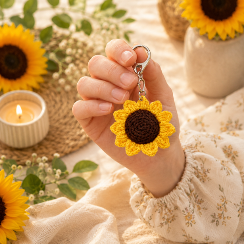 Sunflower Crochet Earrings Pattern (PDF)