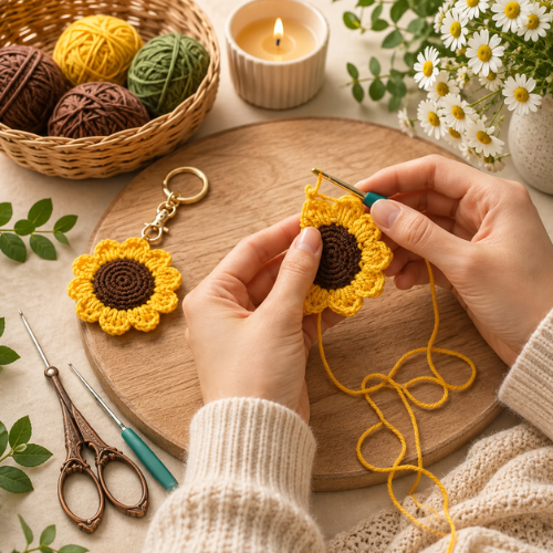 Sunflower Crochet Earrings Pattern (PDF)