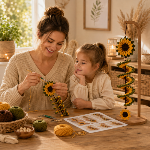 Sunflower Crochet Hanging Decor Pattern (PDF)