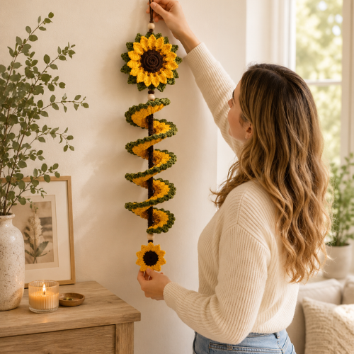 Sunflower Crochet Hanging Decor Pattern (PDF)