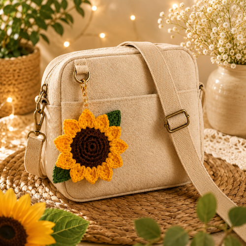 Sunflower Crochet Keychain Pattern (PDF)