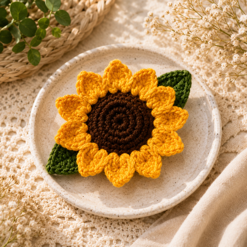Sunflower Crochet Keychain Pattern (PDF)