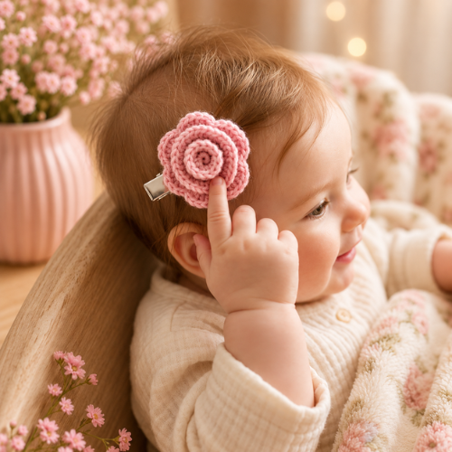Sweet Blossom Hair Clip Crochet Pattern (PDF)