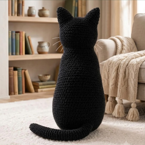 Tuxedo Cat Black & White Crochet Amigurumi Pattern (PDF)