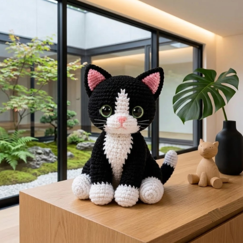 Tuxedo Cat Crochet Pattern PDF | Amigurumi Cat Plush
