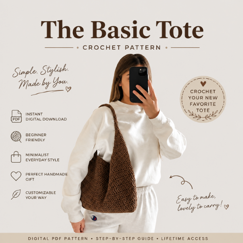 Versatile Crochet Brown Tote Bag Pattern PDF