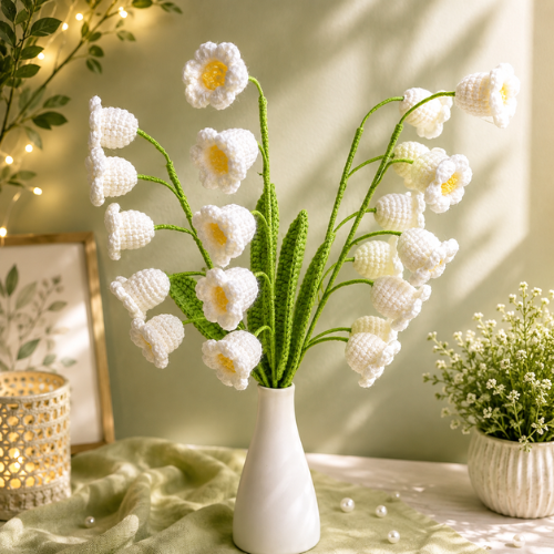 White Lily of the Valley Crochet Bouquet Pattern (PDF)