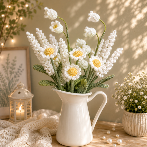 White Lily of the Valley Crochet Bouquet Pattern (PDF)