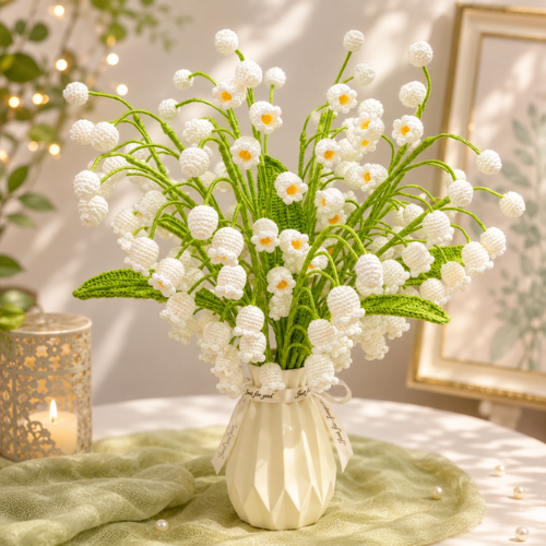 White Lily of the Valley Crochet Bouquet Pattern (PDF)