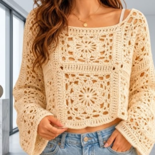 Women's Crochet Cornflower Tank Top Pattern PDF