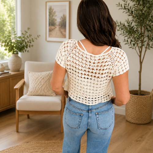 Women's Solea Shell Stitched Crochet Cardigan Pattern (PDF)